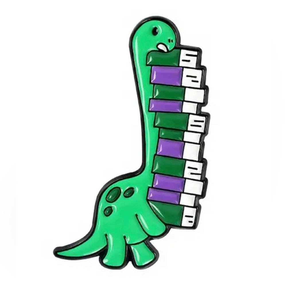Dinosaur with Books Lapel Pin
